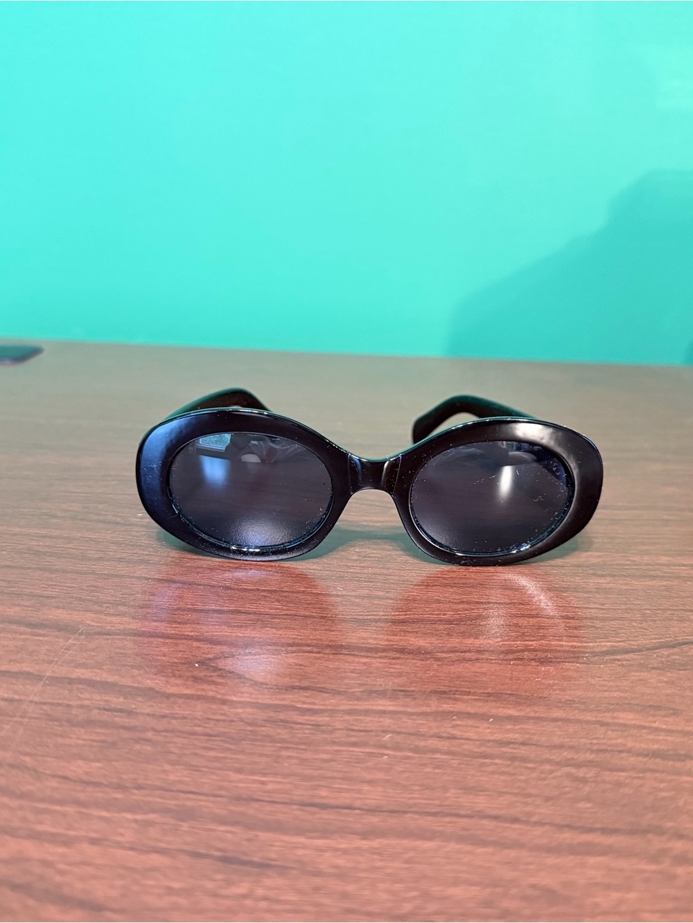 Designer Inspired Black Oval Sunglasses Retro Statement Frames